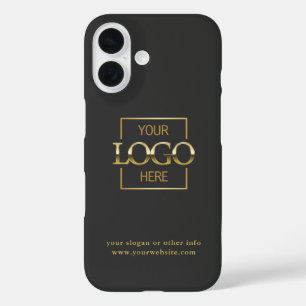 Aangepast modern minimalistisch logo zakelijk merk iPhone 16 hoesje