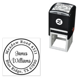 Aangepast modern minimalistisch | Rond retouradres Zelfinktende Stempel