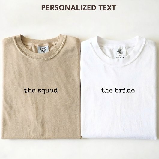 Aangepast modern minimalistisch script bruid bruid t-shirt