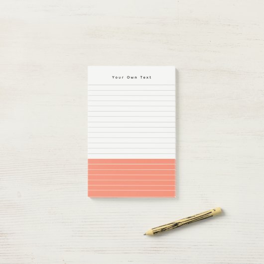 Aangepast Modern Minimalistisch Tangerine Notitieb Post-it® Notes (Op bureau)