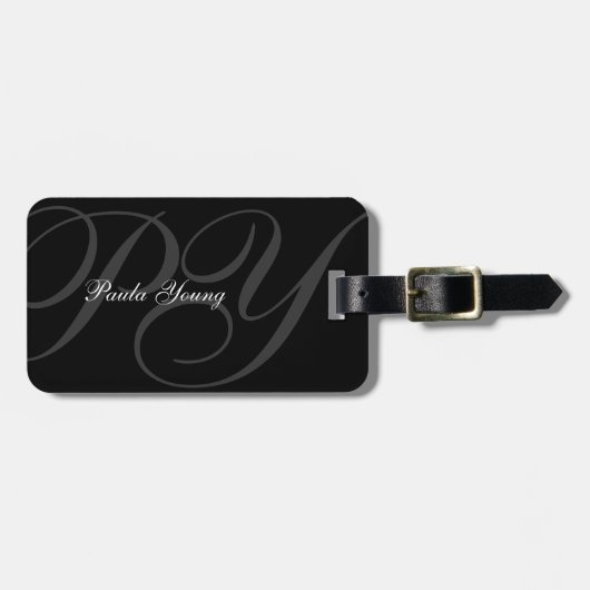 Aangepast modern Monogram 2 Bagagelabel (Voorkant horizontaal)