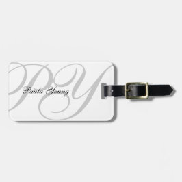 Aangepast modern Monogram 2 Bagagelabel