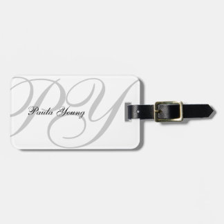 Aangepast modern Monogram 2 Bagagelabel