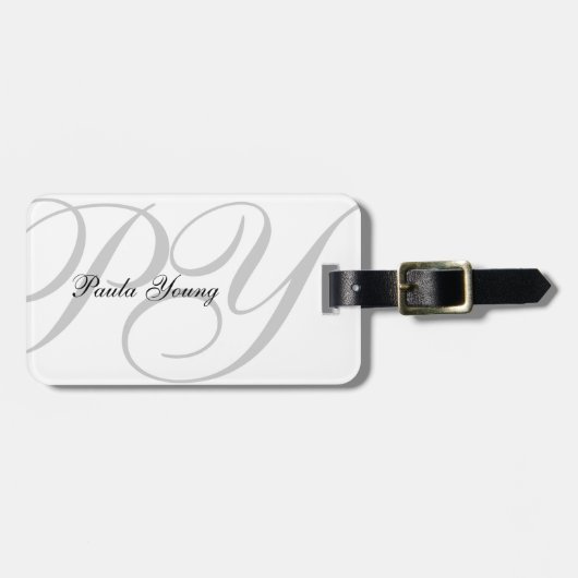 Aangepast modern Monogram 2 Bagagelabel (Voorkant horizontaal)