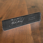 Aangepast modern Monogram 2 Naambordje (Zijkant)