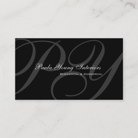 Aangepast modern Monogram 2 Visitekaartje (Voorkant)