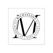 Aangepast Modern Monogram | Achternaam Retouradres Rubberstempel (Afrduk)