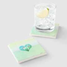 Aangepast modern monogram blauwgroen grunge hart 