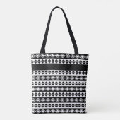 Aangepast modern monogram Initiaal Stijlvol zwart  Tote Bag (Achterkant)
