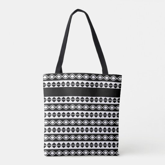 Aangepast modern monogram Initiaal Stijlvol zwart  Tote Bag (Achterkant)
