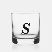 Aangepast Modern Monogram Initiaal Whisky Glas (Voorkant)