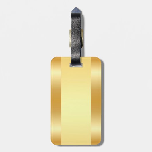 Aangepast modern monogram met de naam Gold look Gl Bagagelabel (Achterkant verticaal)