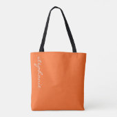 Aangepast modern monogram Neon Pink en Oranje Tote Bag (Achterkant)