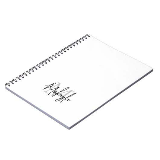 Aangepast modern monogram notitieboek (Linkerzijde)