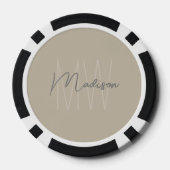 Aangepast modern monogram poker chips (Achterkant)