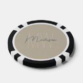 Aangepast modern monogram poker chips (Enkel)