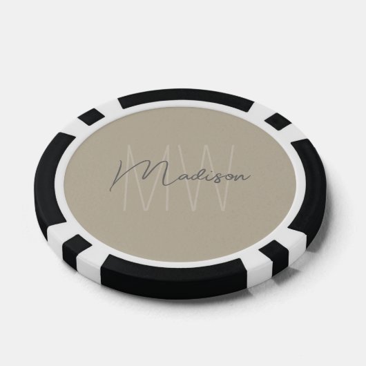 Aangepast modern monogram poker chips (Enkel)