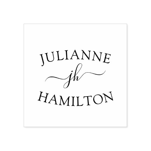 Aangepast modern monogram rubberstempel (Afrduk)