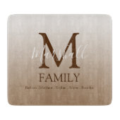 Aangepast modern monogram snijplank (Voorkant)