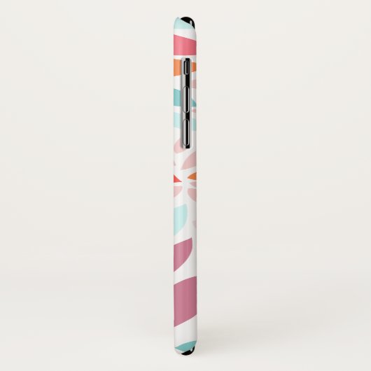 Aangepast modern mozaïekmonogram Blauwgroen roze Case-Mate iPhone Case (Achterkant/links)