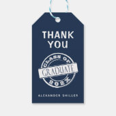Aangepast modern Navy Blue Afstuderen Dank je Cadeaulabel (Achterkant)
