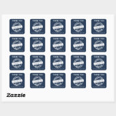 Aangepast modern Navy Blue Afstuderen Dank je Vierkante Sticker (Vel)