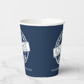 Aangepast modern Navy Blue Afstuderen Papieren Bekers (Links)