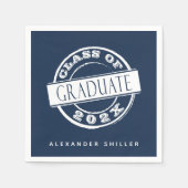 Aangepast modern Navy Blue Afstuderen Servet (Voorkant)