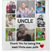 Aangepast modern Oom 8 Foto Collage Douchegordijn (Voorkant)