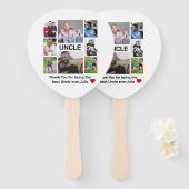 Aangepast modern Oom 8 Foto Collage Handwaaier (Voorkant en achterkant)