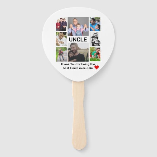 Aangepast modern Oom 8 Foto Collage Handwaaier (Achterkant)