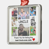 Aangepast modern Oom 8 Foto Collage Metalen Ornament (Links)
