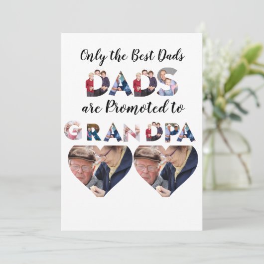 Aangepast modern opa 9 fotocollage bedankkaart (Staand voorkant)