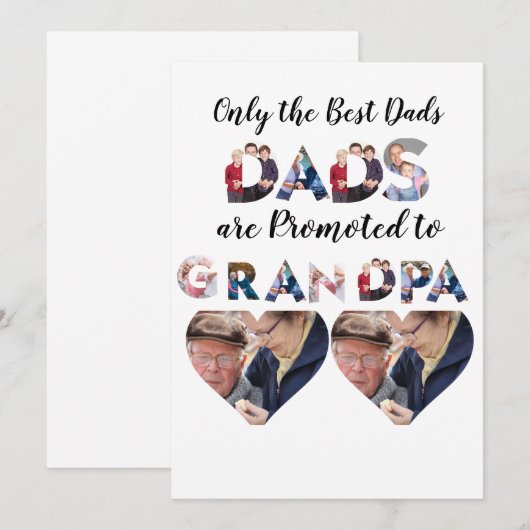 Aangepast modern opa 9 fotocollage bedankkaart (Voorkant / Achterkant)