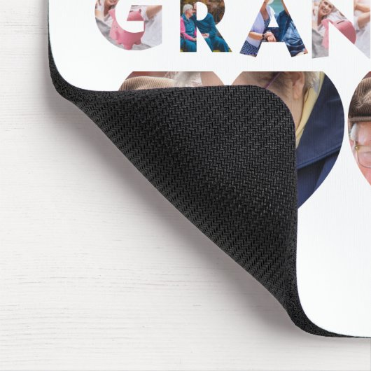 Aangepast modern opa 9 fotocollage muismat (Hoek)