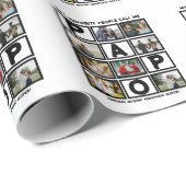 Aangepast modern opa Papo 8 fotocollage Cadeaupapier (Rol Hoek)
