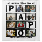 Aangepast modern opa Papo 8 fotocollage Douchegordijn (Voorkant)