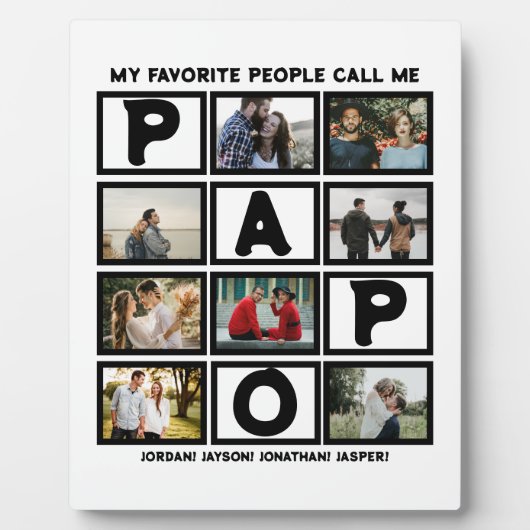 Aangepast modern opa Papo 8 fotocollage Fotoplaat (Voorkant)