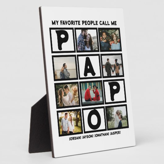 Aangepast modern opa Papo 8 fotocollage Fotoplaat (Zijkant)