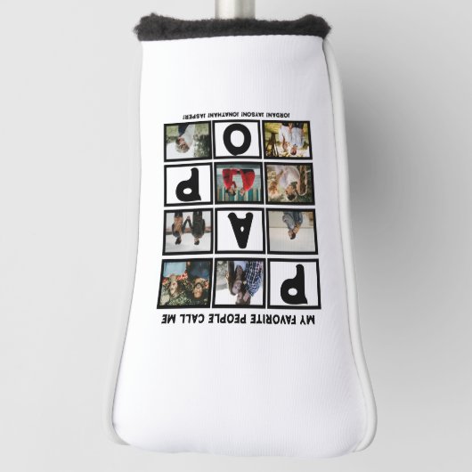 Aangepast modern opa Papo 8 fotocollage Golfheadcover (Draai 90)