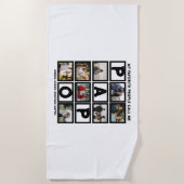 Aangepast modern opa Papo 8 fotocollage Strandlaken (Voorkant)