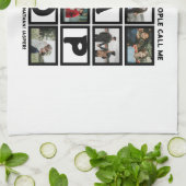 Aangepast modern opa Papo 8 fotocollage Theedoek (Gevouwen)