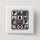 Aangepast modern opa Papo 8 fotocollage Vierkante Button 5,1 Cm (Voorkant)