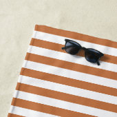 Aangepast modern Oranje striped patroon Strandlaken (In situ)