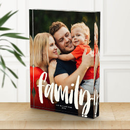 Aangepast, modern, oud rendy script voor familie fotoblokken