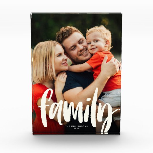 Aangepast, modern, oud rendy script voor familie fotoblokken (Voorkant)