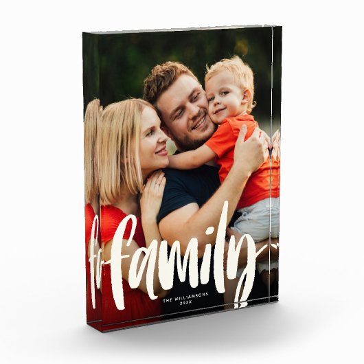 Aangepast, modern, oud rendy script voor familie fotoblokken (Links)