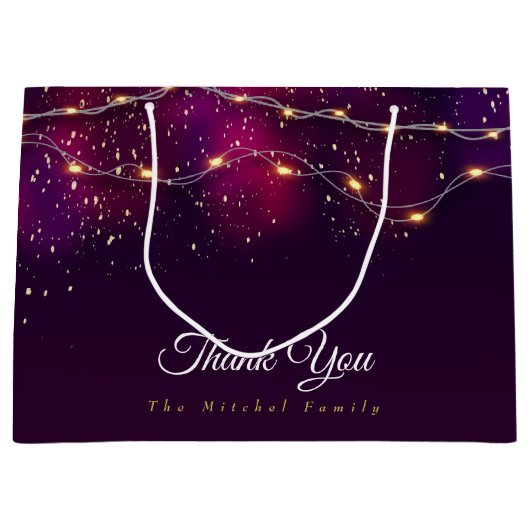 Aangepast modern Paars goud Bedankt kerstcadeau Groot Cadeauzakje (Voorkant)