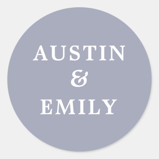 Aangepast modern Paars huwelijk Ronde Sticker (Voorkant)
