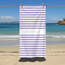 Aangepast modern Paars striped patroon Strandlaken